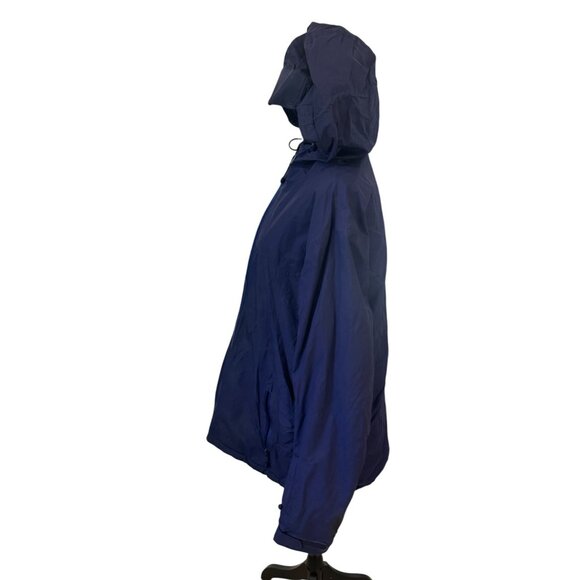 Lands End Mens Navy Water-Resistant Medium Weight Hooded Jacket L/T 42-44 Lined - Picture 4 of 13